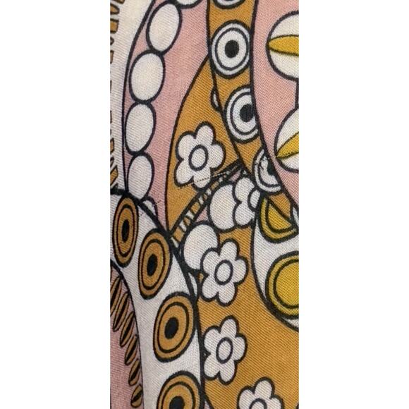 ComfyLuxe Pink Yellow Print 70's Vibe Lightweight Kimono Duster Boho Whimsigoth - Picture 4 of 9